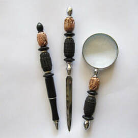 Choose an Intrepid Pen Color - All have Natural Soapstone & Carved Wood Beading $55.00